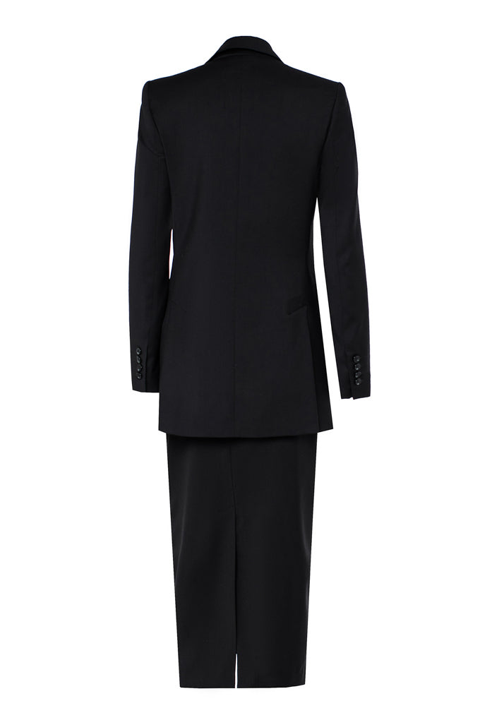 Classic two-piece suit with midi pencil skirt