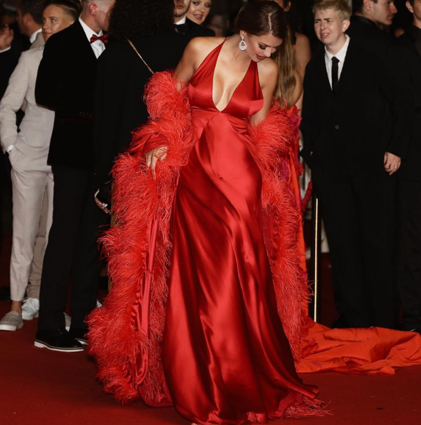 @victoriabonya wearing silk dress and caftan during Cannes film Festival 2023