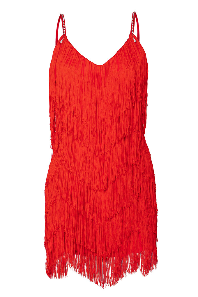 Fringed silhouette dress