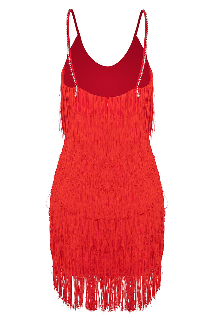 Fringed silhouette dress