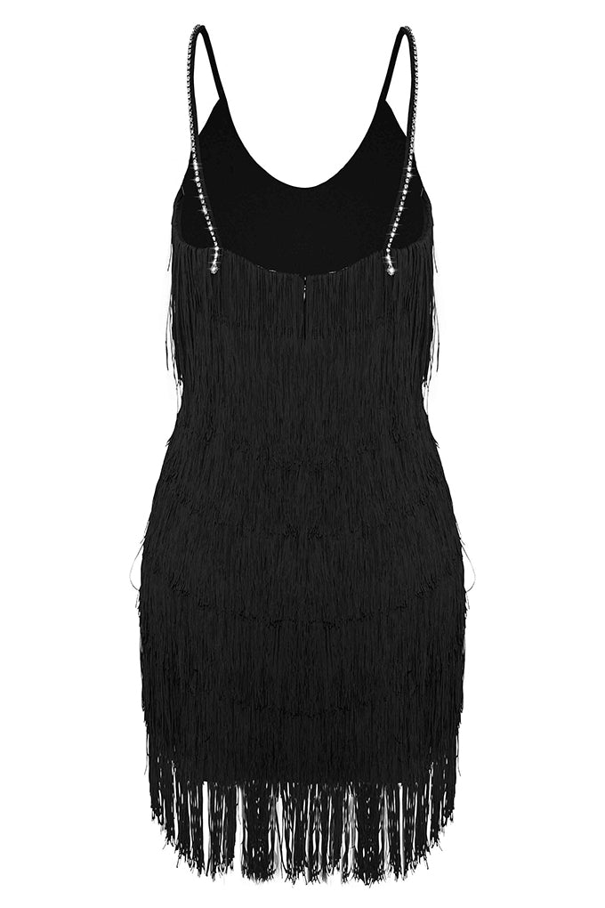 Fringed silhouette dress