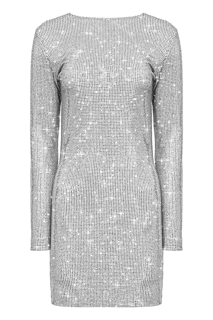 Sparkling mini dress with open back