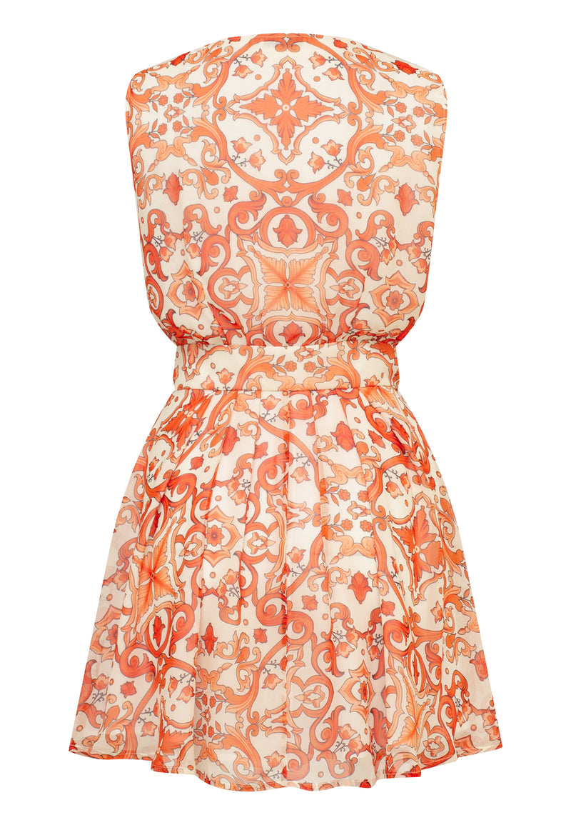MINI CHIFFON FLORAL DRESS SLEEVELESS