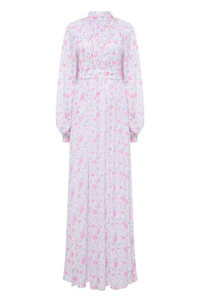 Flowing maxi dress with airy sleeves