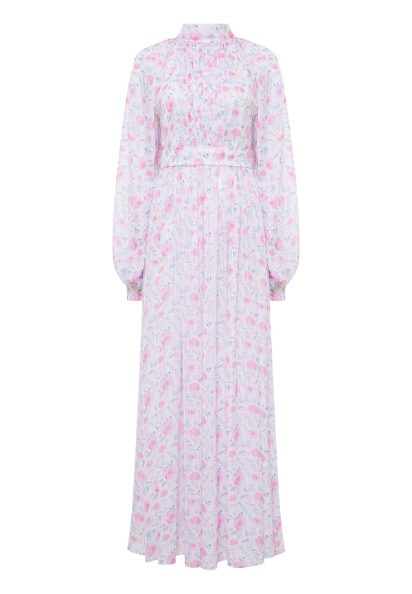 Flowing maxi dress with airy sleeves