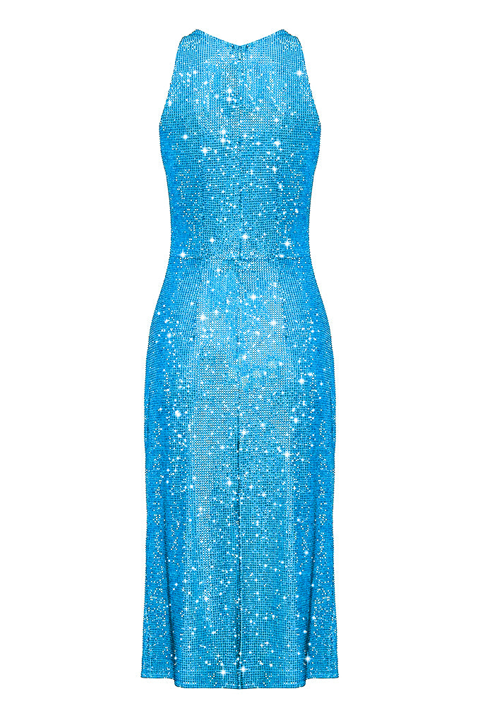 MIDI DRESS DECORATED WITH CRYSTALS