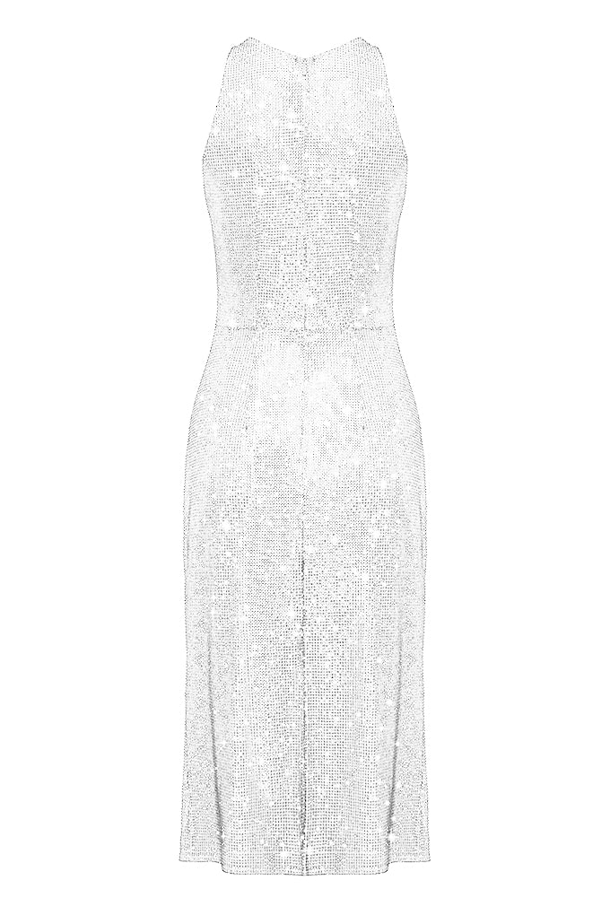 MIDI DRESS DECORATED WITH CRYSTALS