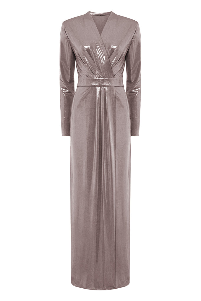Long sleeve dress draped under the chest
