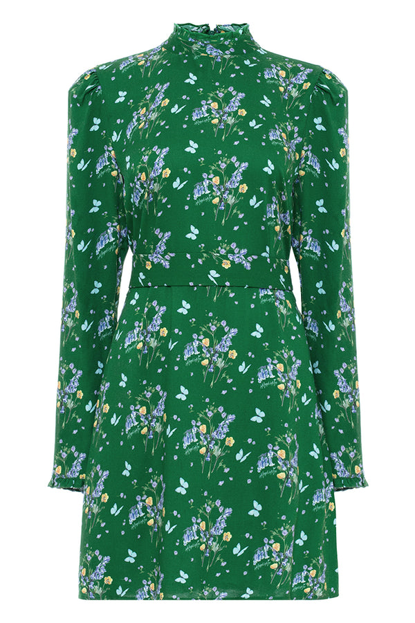 Short dress with a designer floral print