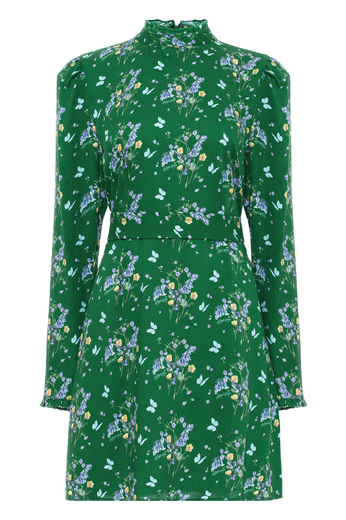 Short dress with a designer floral print