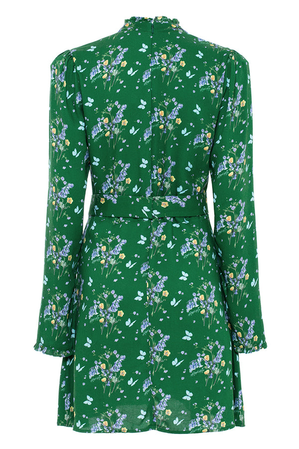 Short dress with a designer floral print