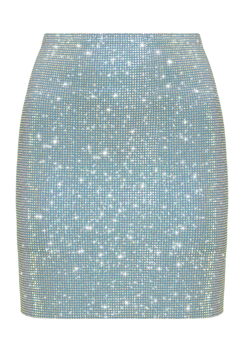 Crystal covered top with mini skirt