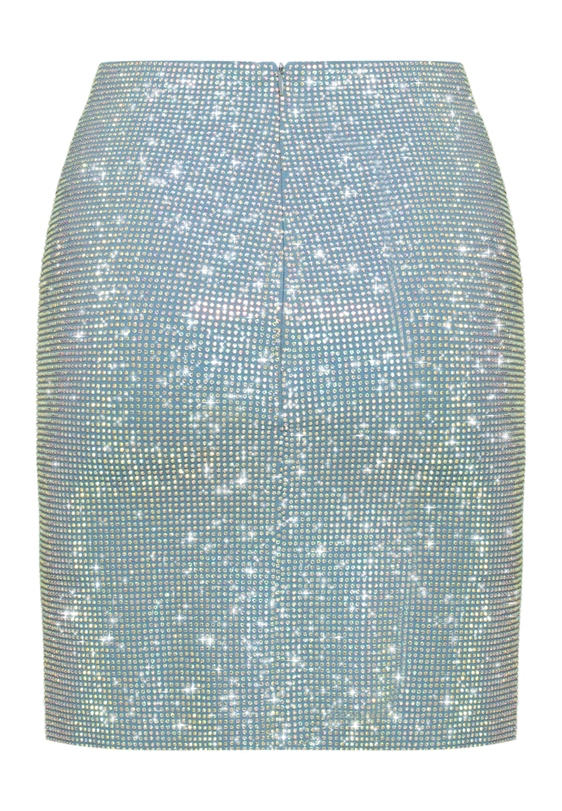 Crystal covered top with mini skirt