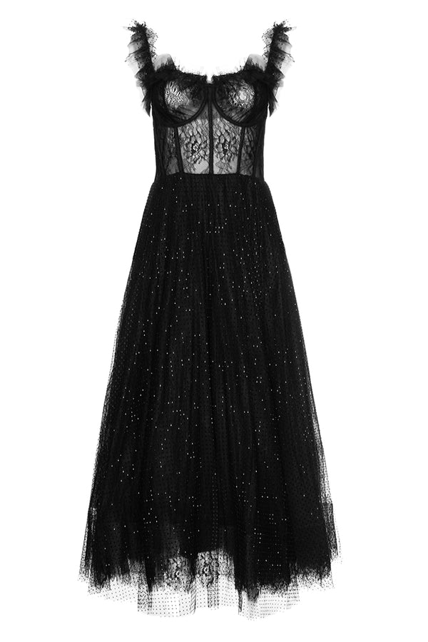 Corset dress with crystals