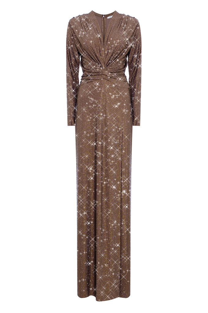 DRESS WITH LONG SLEEVES AND LONG NECKLINE Maison D'Angel Ann AngelAnn Trading LLC DRESS WITH LONG SLEEVES AND LONG NECKLINE Maison D'Angel Ann AngelAnn Trading LLC