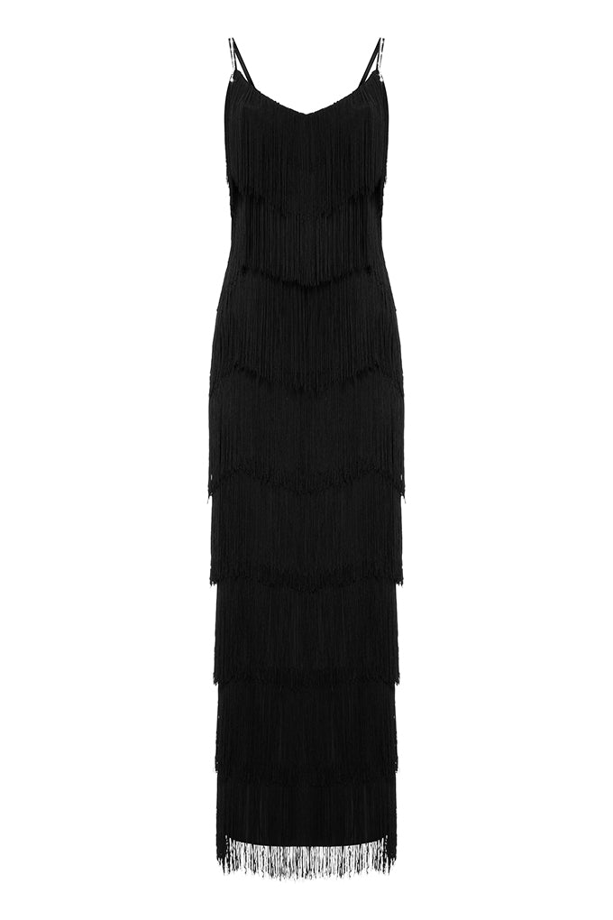 Fringed silhouette dress