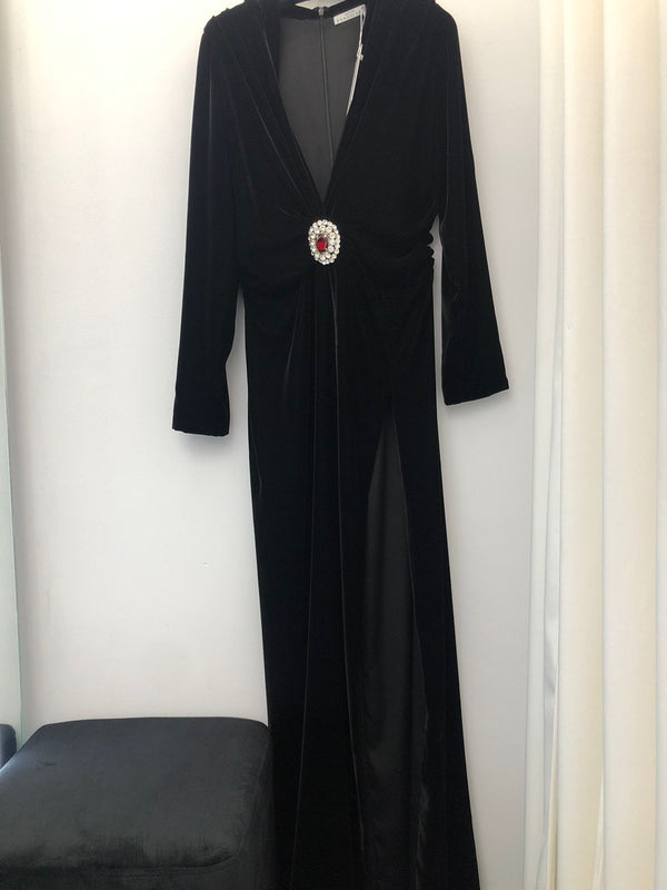 long velvet dress