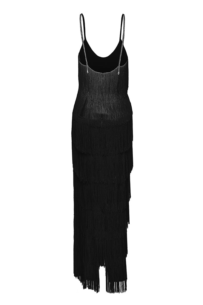 Fringed silhouette dress
