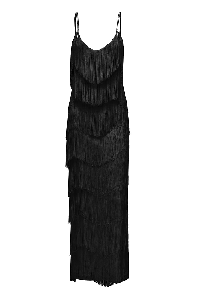 Fringed silhouette dress
