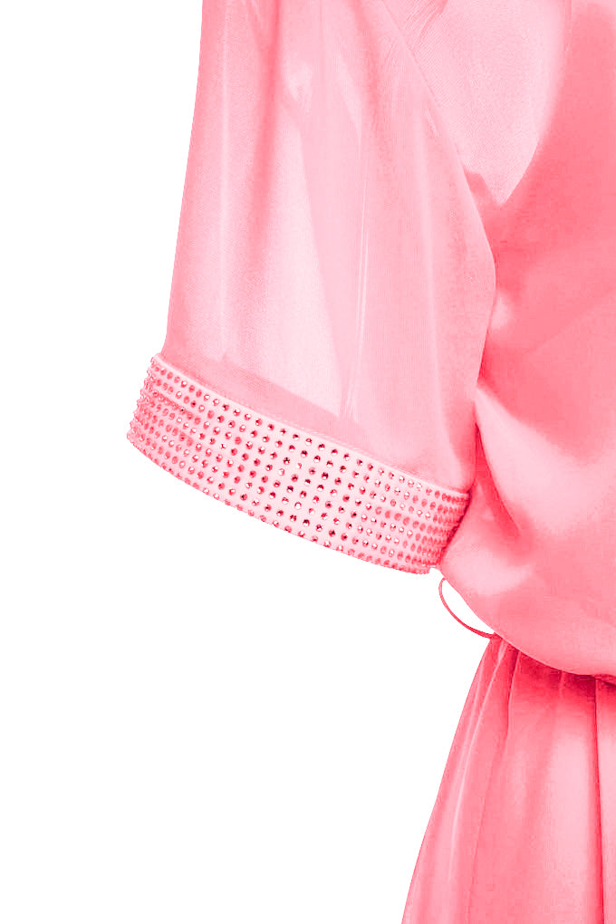 Chiffon midi dress with crystals