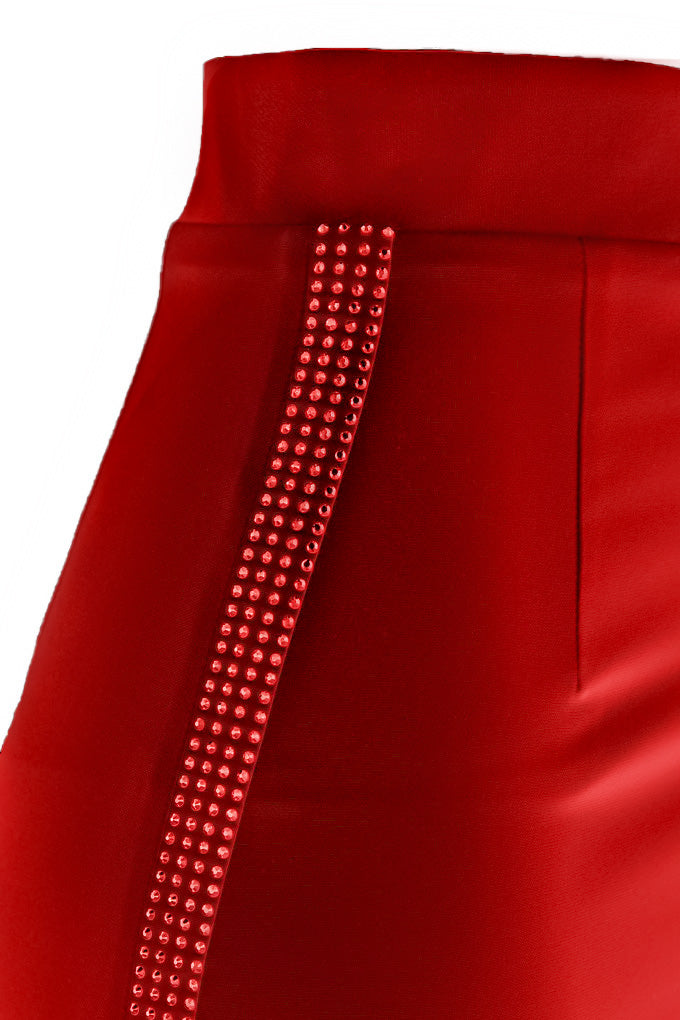 Mini skirt with crystals