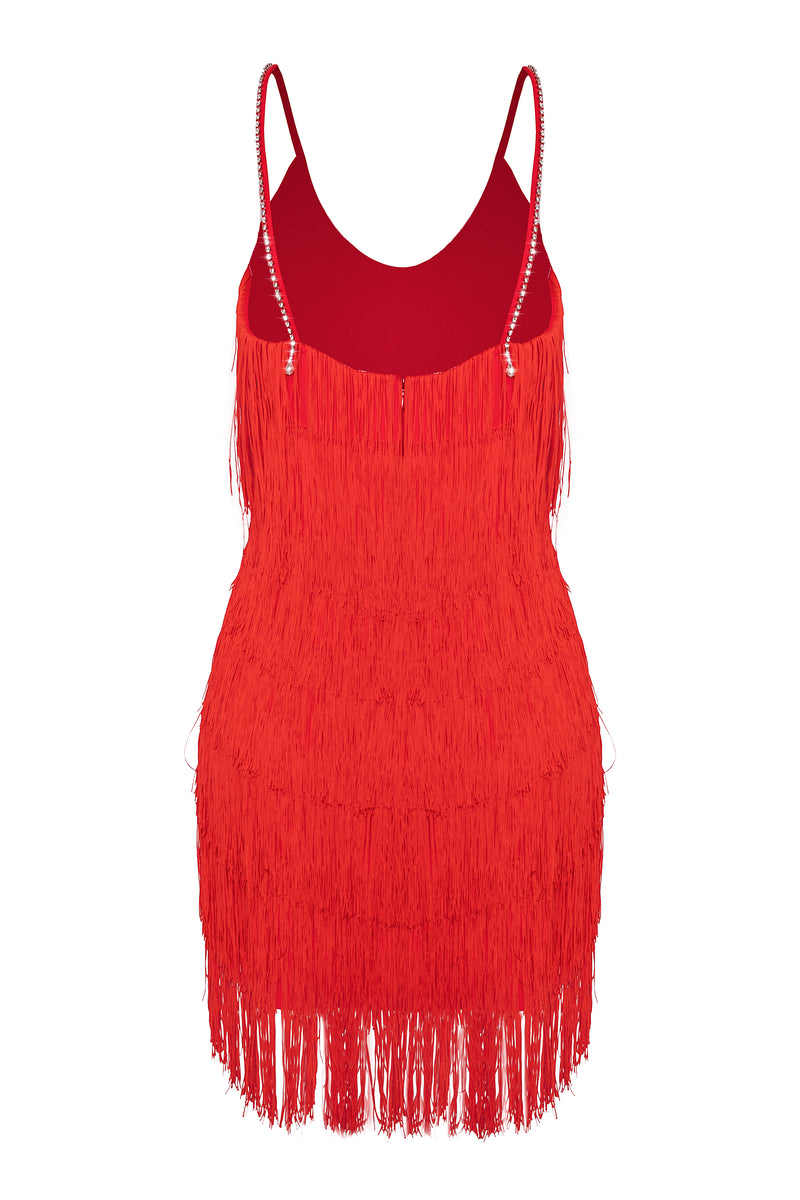 Fringed silhouette dress