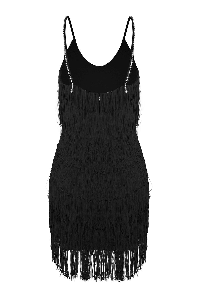 Fringed silhouette dress