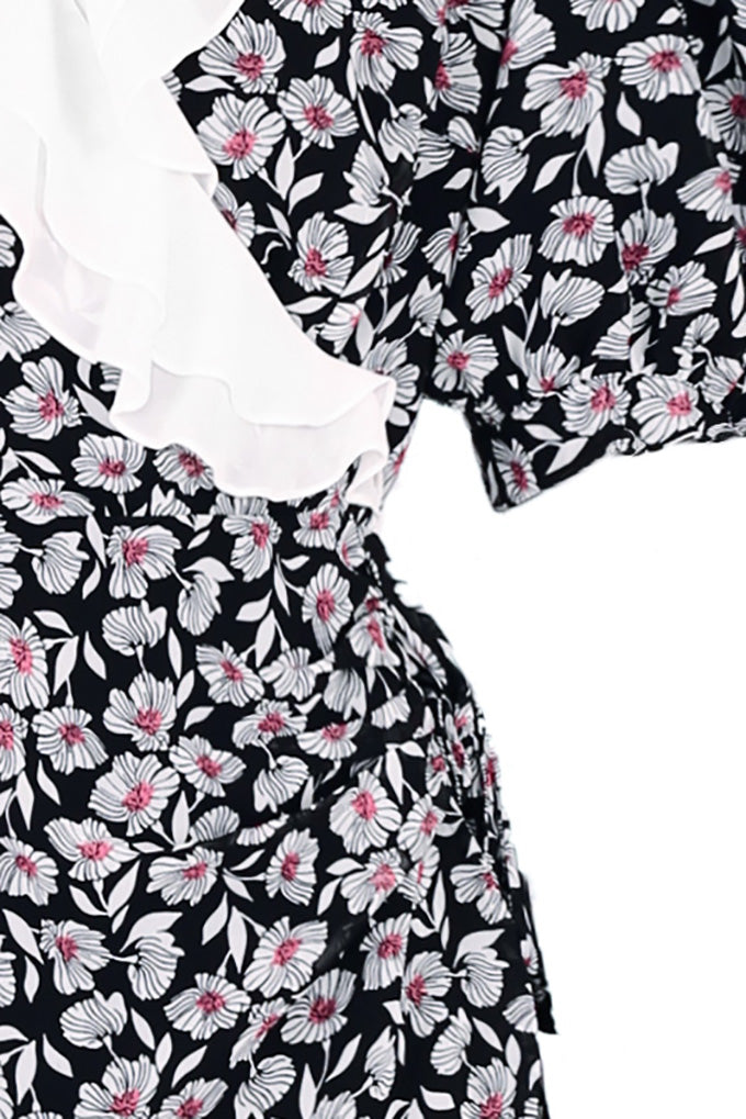 Mini dress with designer floral print