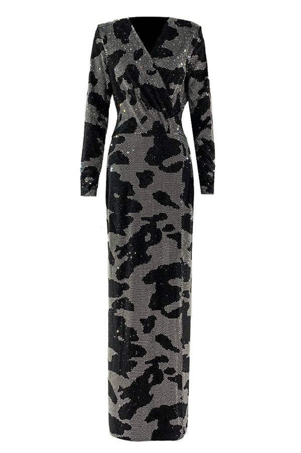 Wrap maxi dress with Leopard print
