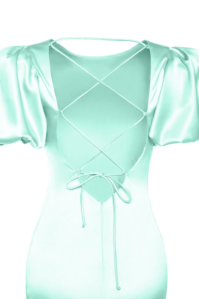 Lace-up open back dress