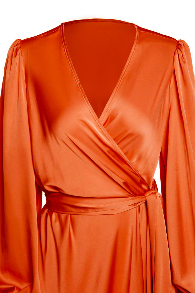 Flying middie wrap dress with a belt at the waist
