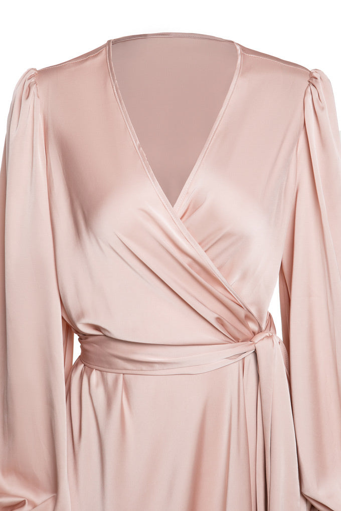Flying middie wrap dress with a belt at the waist