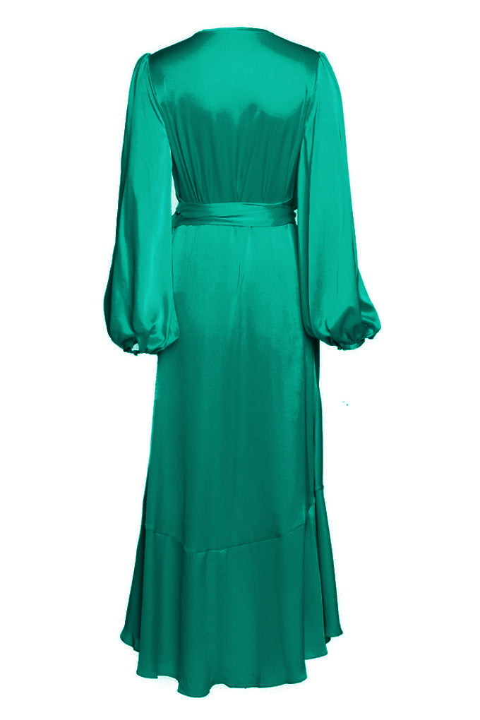 Flying middie wrap dress with a belt at the waist