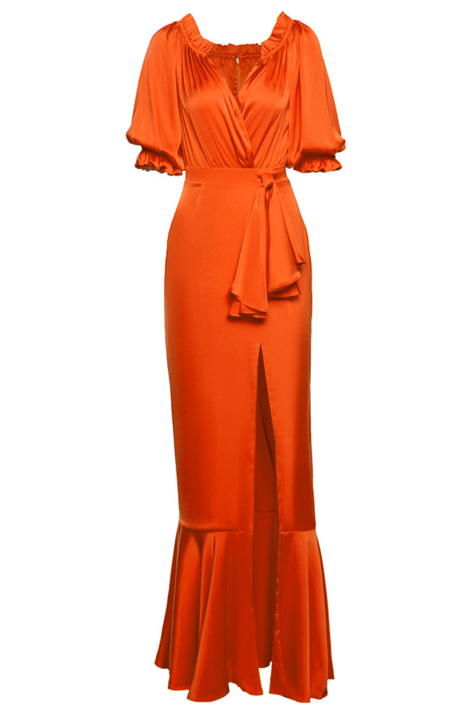 Long slit dress