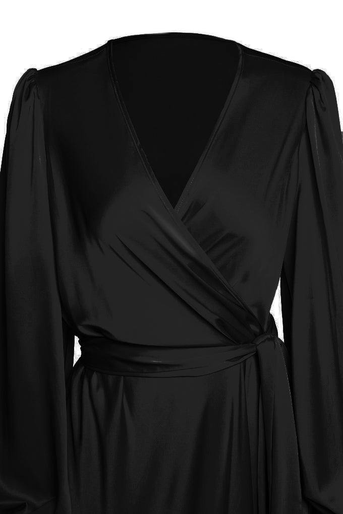 Flying middie wrap dress with a belt at the waist