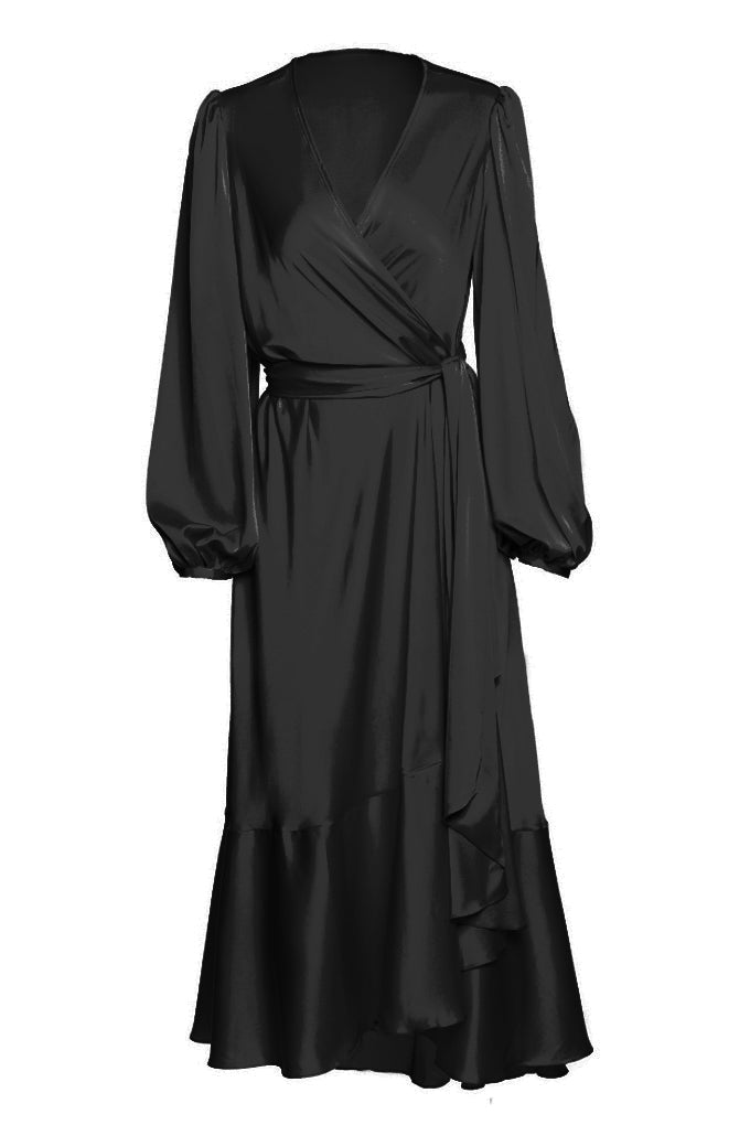 Flying middie wrap dress with a belt at the waist