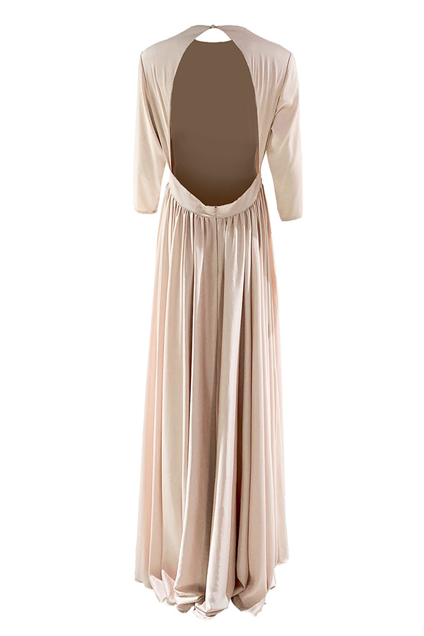 Silk dress with open back